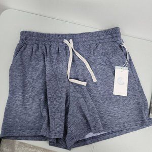 NEW Johnny Was Calme Size Medium Blue Cozy Pull On Shorts Elastic Womens Lounge